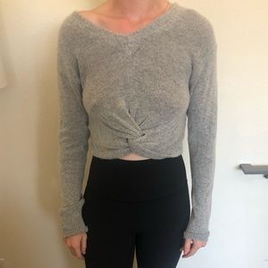 Olivaceows Gray Crop Top Sweater